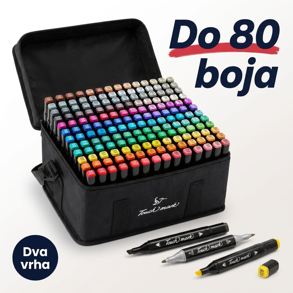 Premium dvostrani markeri u torbici